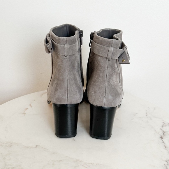 NEW Kate Spade Madelaine Strap Heeled Suede Booties Hare Grey Size 9.5 - Picture 5 of 7